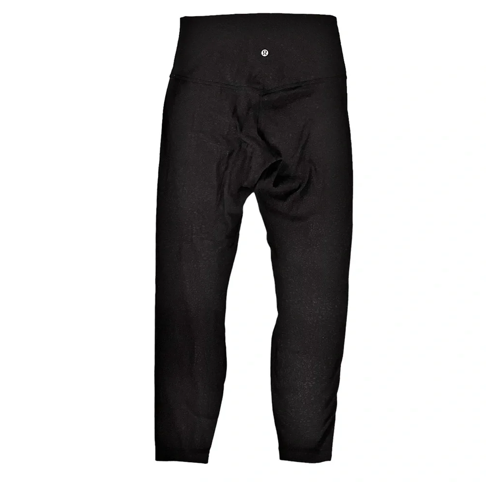SOLD! Lululemon Align Pant II 25” Polar Shift Emboss Black Leggings Sz 6 W5BYYS - Picture 2 of 7